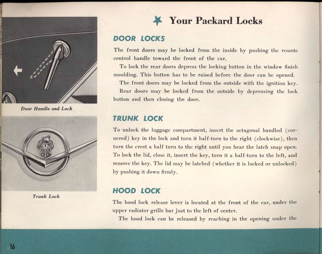 1956 Packard Owners Manual Page 23